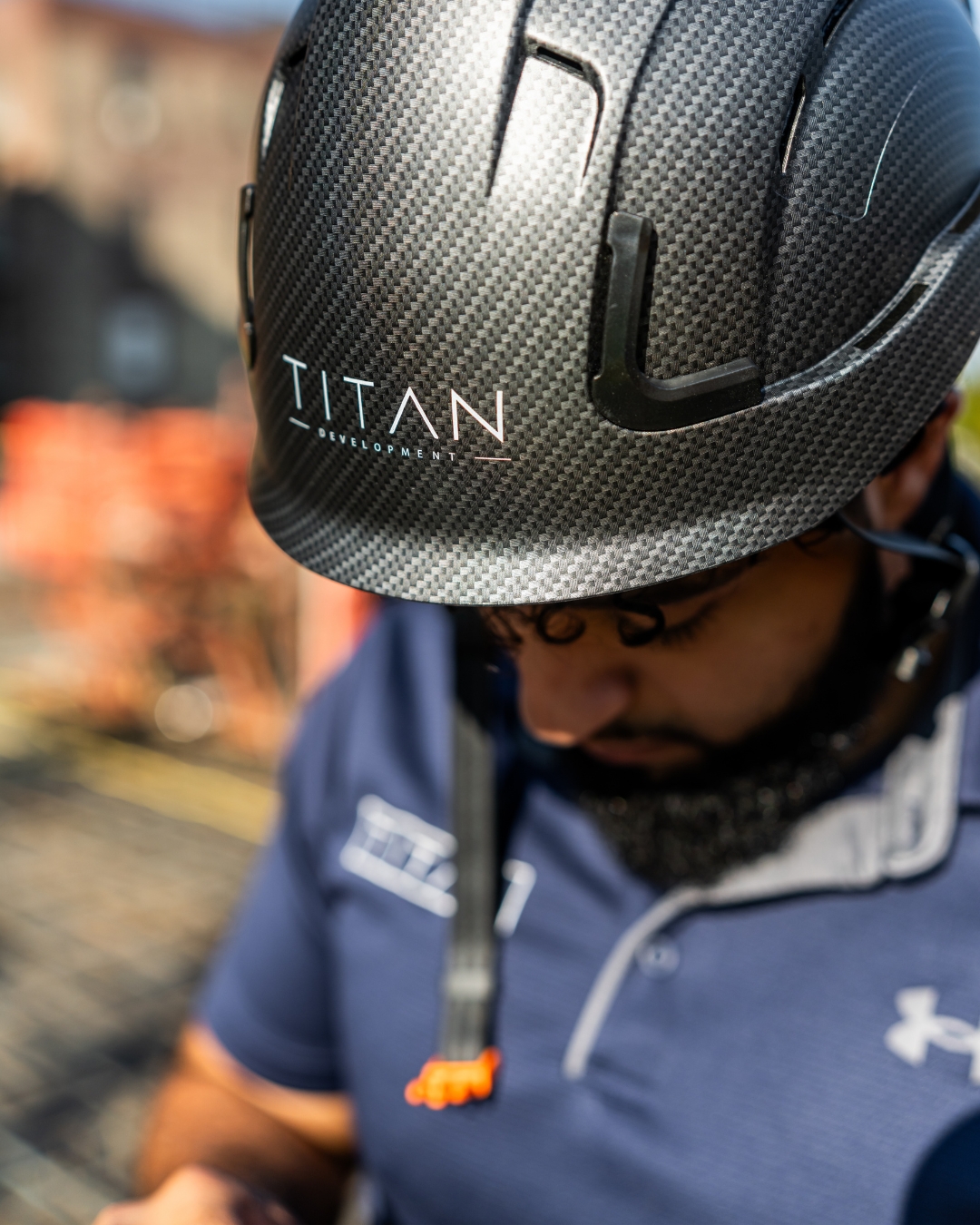 Titan Development carbon fiber helmet close-up