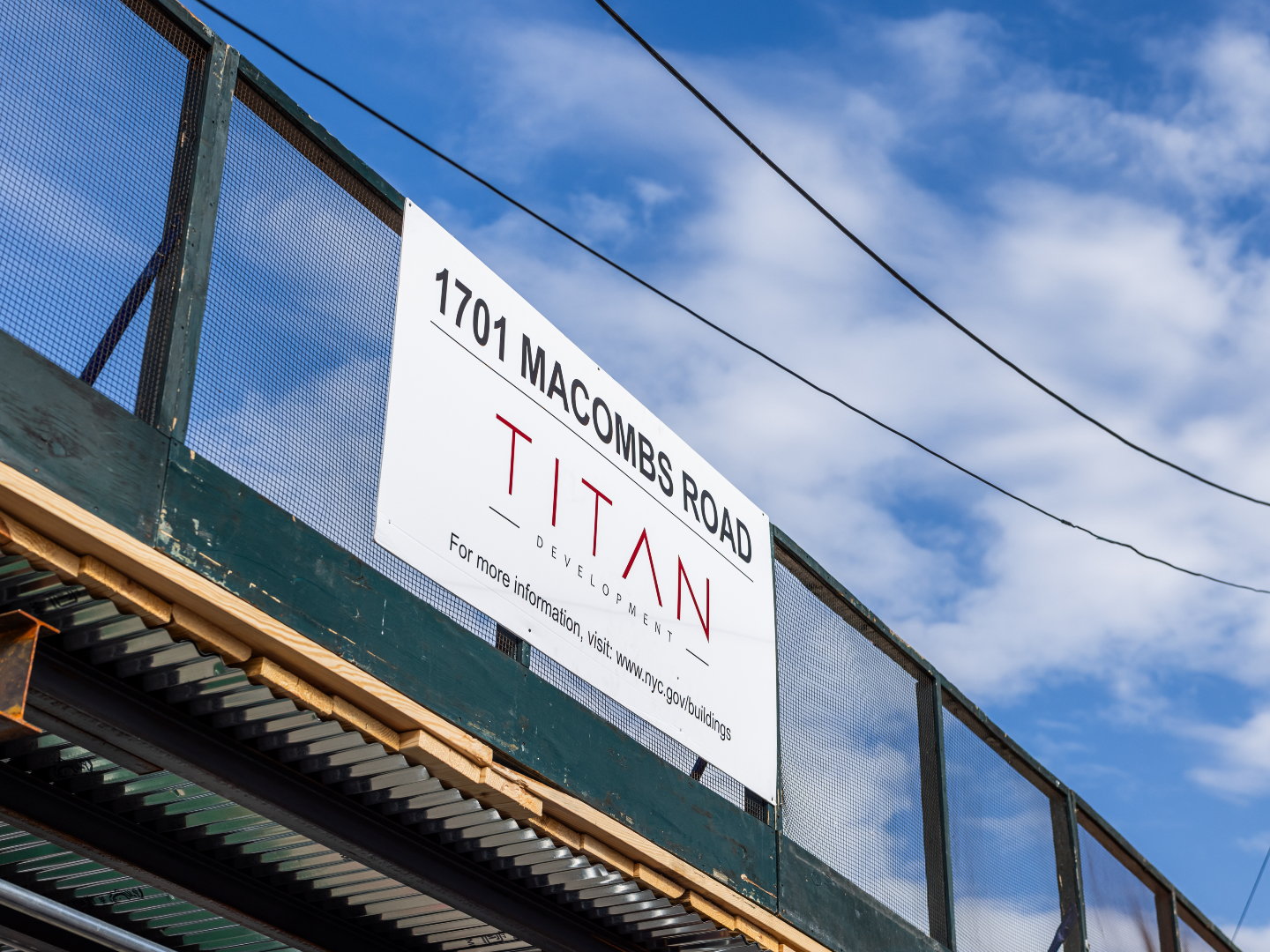 Titan Development jobsite signage — 1701 Macombs Road, Bronx
